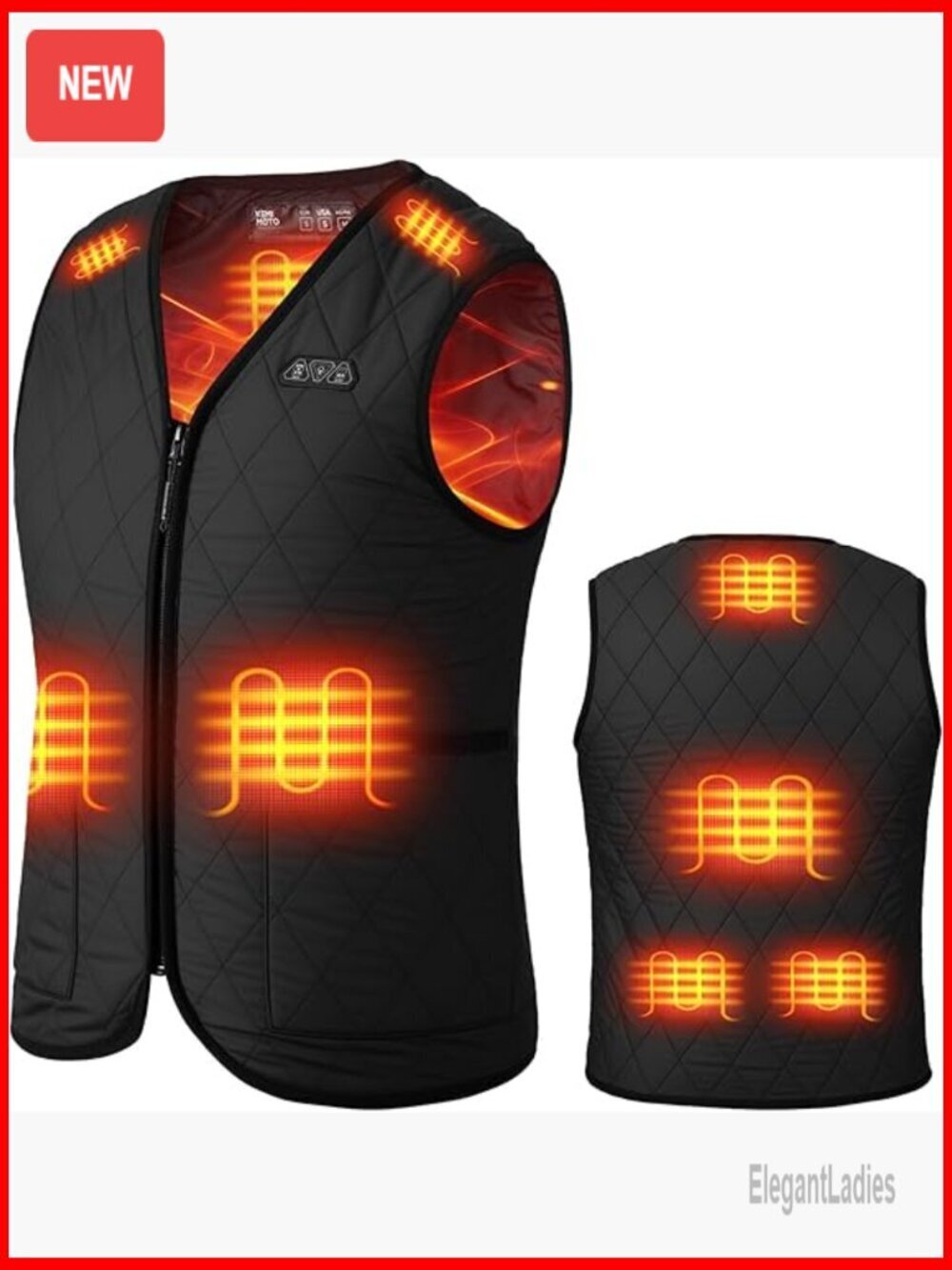 Women's Heated Vest with Battery Pack, 8 Heating Zones, Windproof Quilted Puffer